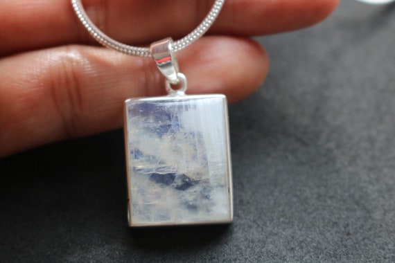 Rainbow Moonstone Pendant | 925 Sterling Silver