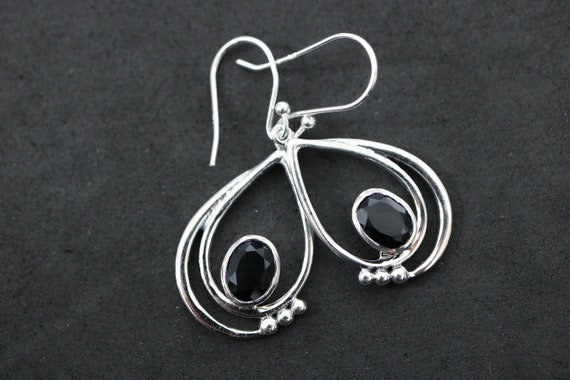 Black Onyx Earrings | 925 Sterling Silver
