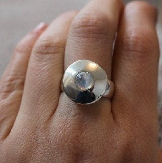 925 Silver Ring with Moonstone