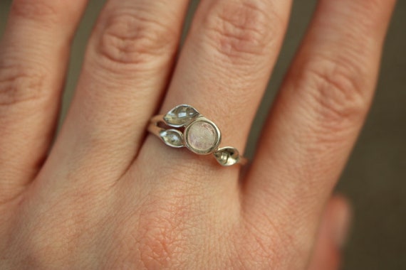 Rainbow Moonstone Ring 925 Silver