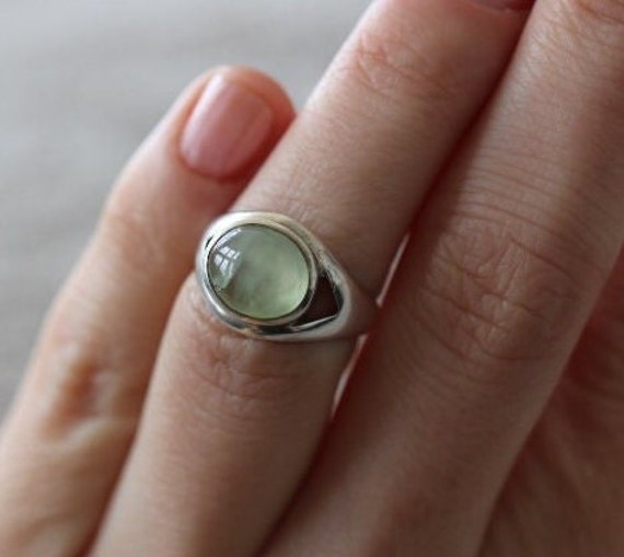 925 Silver Ring with Prehnite