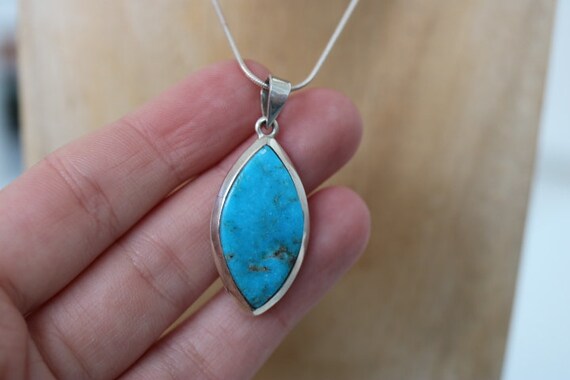 Blue Howlite Pendant - 925 Sterling Silver