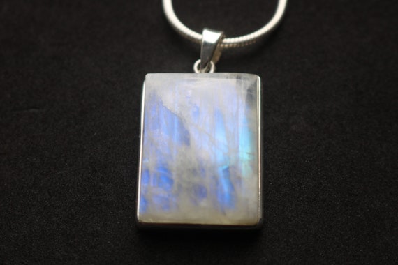 Rainbow Moonstone Sterling Silver Pendant