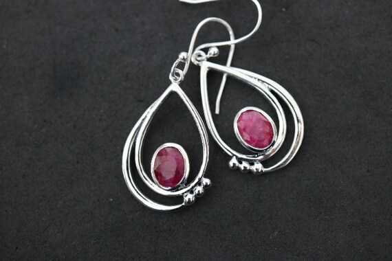 Ruby Earrings | 925 Sterling Silver