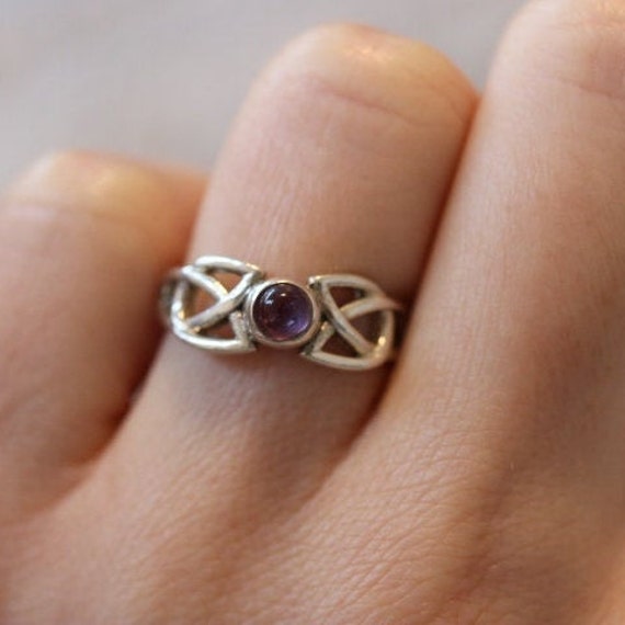 Amethyst Celtic Design Ring | 925 Sterling Silver