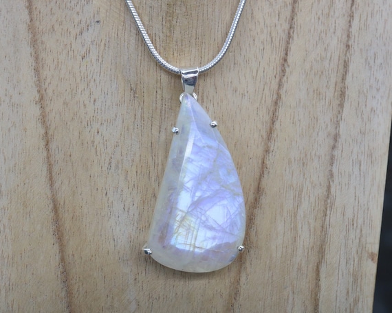 Rainbow Moonstone Pendant | 925 Sterling Silver
