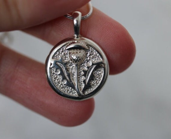 Scottish Thistle Pendant | 925 Sterling Silver