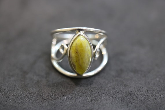 Iona Marble | Scottish Green Marble Ring | 925 Sterling Silver