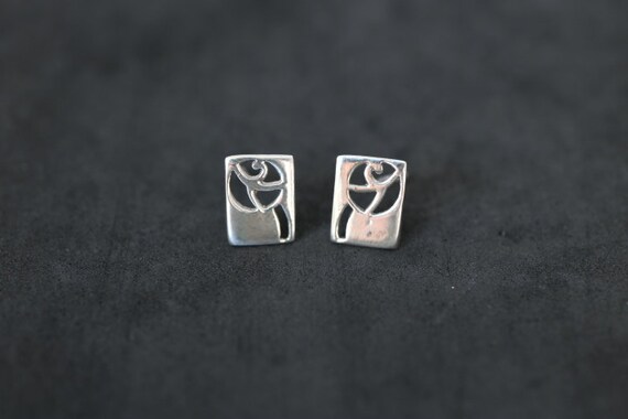 Rennie  Mackintosh Design Stud Earrings | 925 Sterling Silver