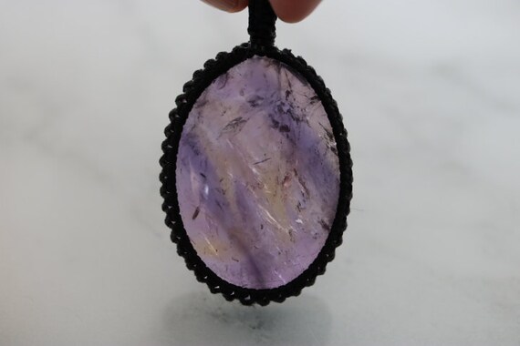 Amethyst Pendant Macrame Wrapped