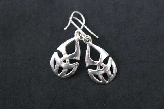 925 Silver Viking Design Drop Earrings