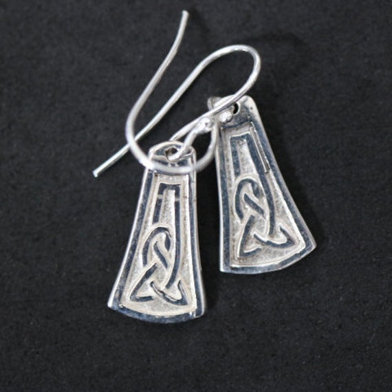 925 Silver Celtic Design Drop Earrings