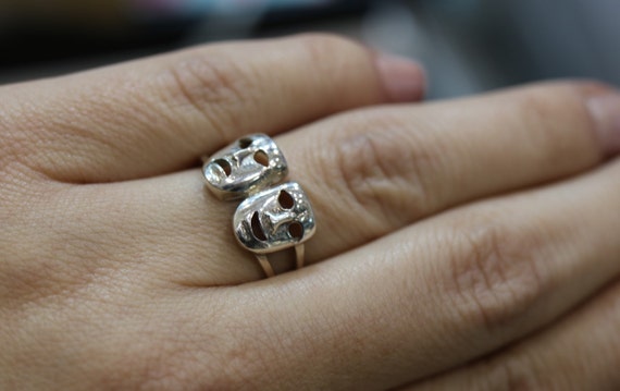 Comedy and Tragedy| Sterling Silver| Melpomene|Sterling Silver Ring