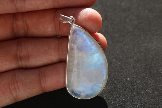 Rainbow Moonstone Sterling Silver Pendant