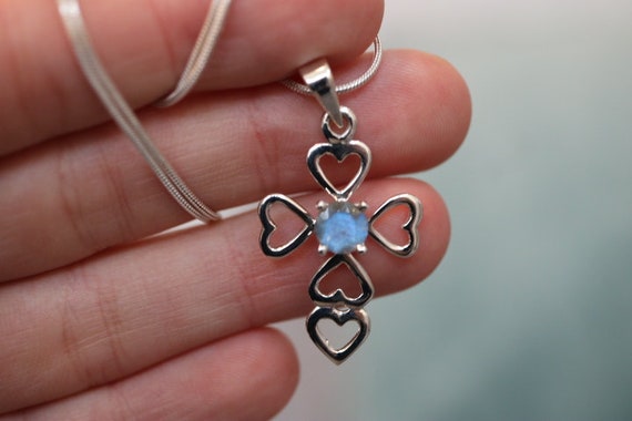 Celtic Cross Pendant with Labradorite | 925 Sterling Silver