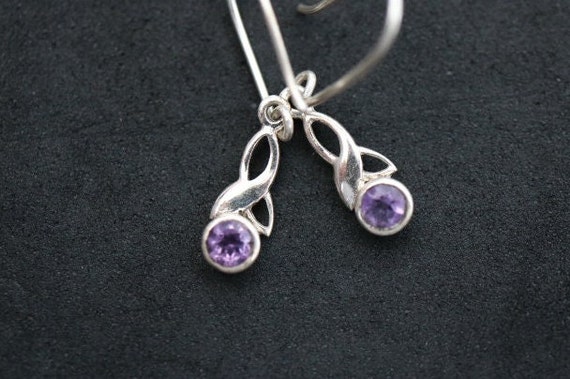 Celtic Design Amethyst Earrings | 925 Sterling Silver