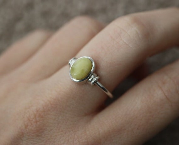 Iona Marble | Scottish Green Marble Ring | 925 Sterling Silver