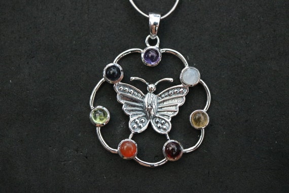 Chakra Pendant with Butterfly | 925 Sterling Silver