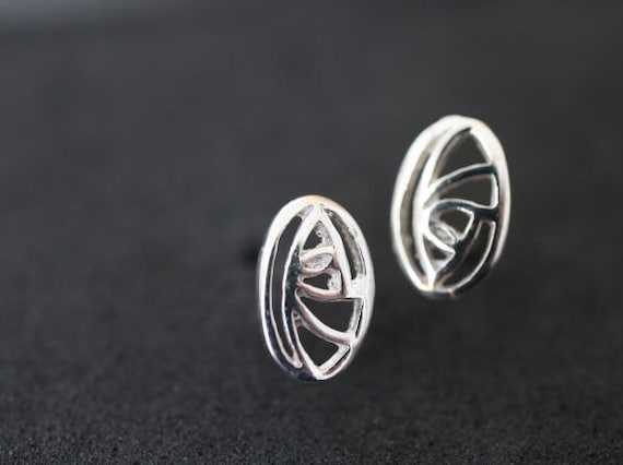 Rennie  Mackintosh Design Stud Earrings | 925 Sterling Silver
