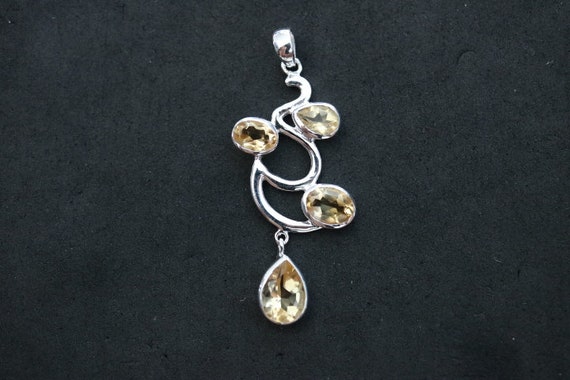 Yellow Topaz Pendant | 925 Sterling Silver
