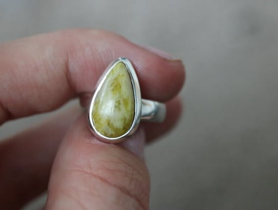 Iona Marble | Scottish Green Marble Ring | 925 Sterling Silver