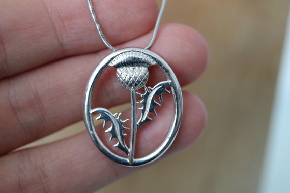 Scottish Thistle Pendant | 925 Sterling Silver