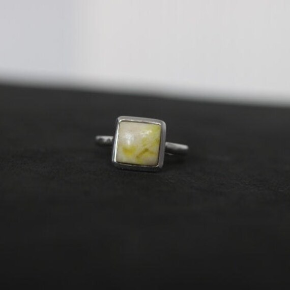 Iona Marble | Scottish Green Marble Ring | 925 Sterling Silver