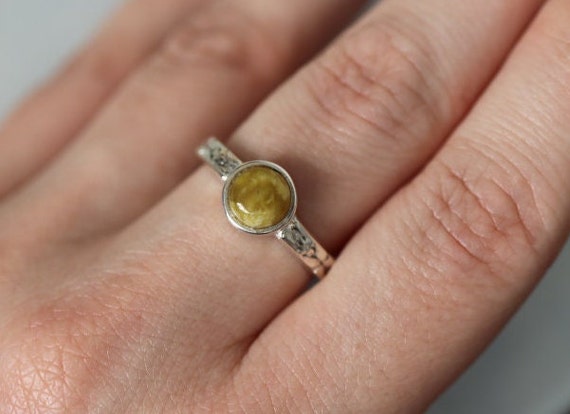 Iona Marble | Scottish Green Marble Ring | 925 Sterling Silver