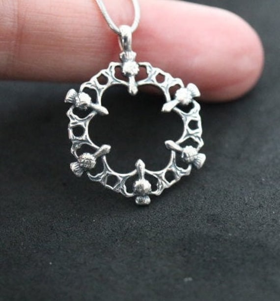 Scottish Thistle Pendant | 925 Sterling Silver