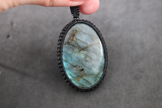 Labradorite Pendant Macrame Wrapped