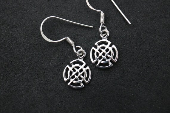 Celtic Design Sterling Silver Earrings with Eternal Knot