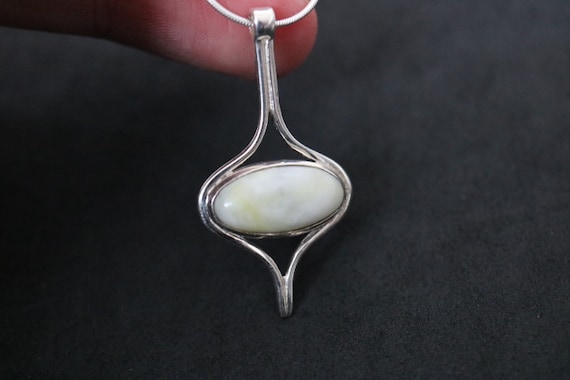 Iona Marble| Scottish Green Marble Pendant | 925 Sterling Silver