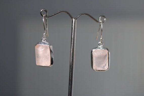 Rose Quartz  Earrings | 925 Sterling Silver