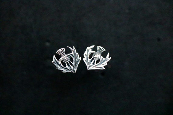 Scottish Thistle Stud Earrings | 925 Sterling Silver