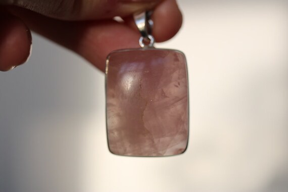 Rose Quartz Pendant | 925 Sterling Silver