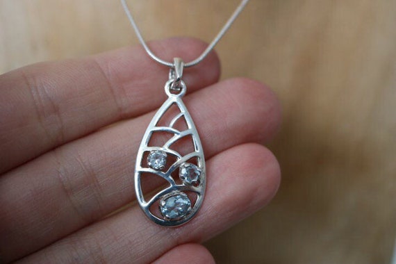 Blue Topaz Pendant | 925 Sterling Silver