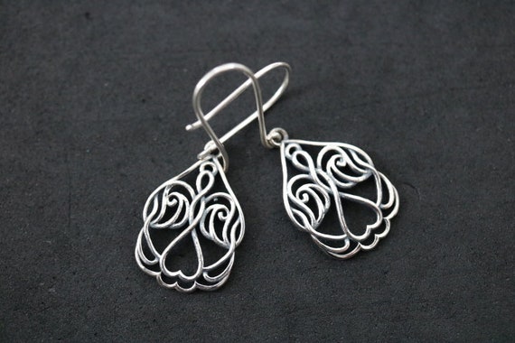 Celtic Design 925 Silver Drop Earrings