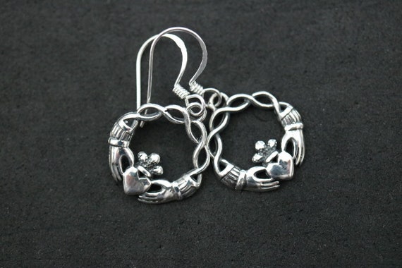 Claddagh Earrings | 925 Sterling Silver | Celtic Design