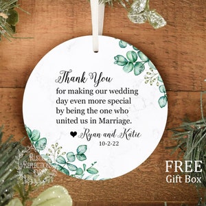 WEDDING OFFICIANT Gift, Free Gift Box, Thank You for making our Wedding even more special, Bride, Keepsake Ornament, Gift for Pastor  OR20