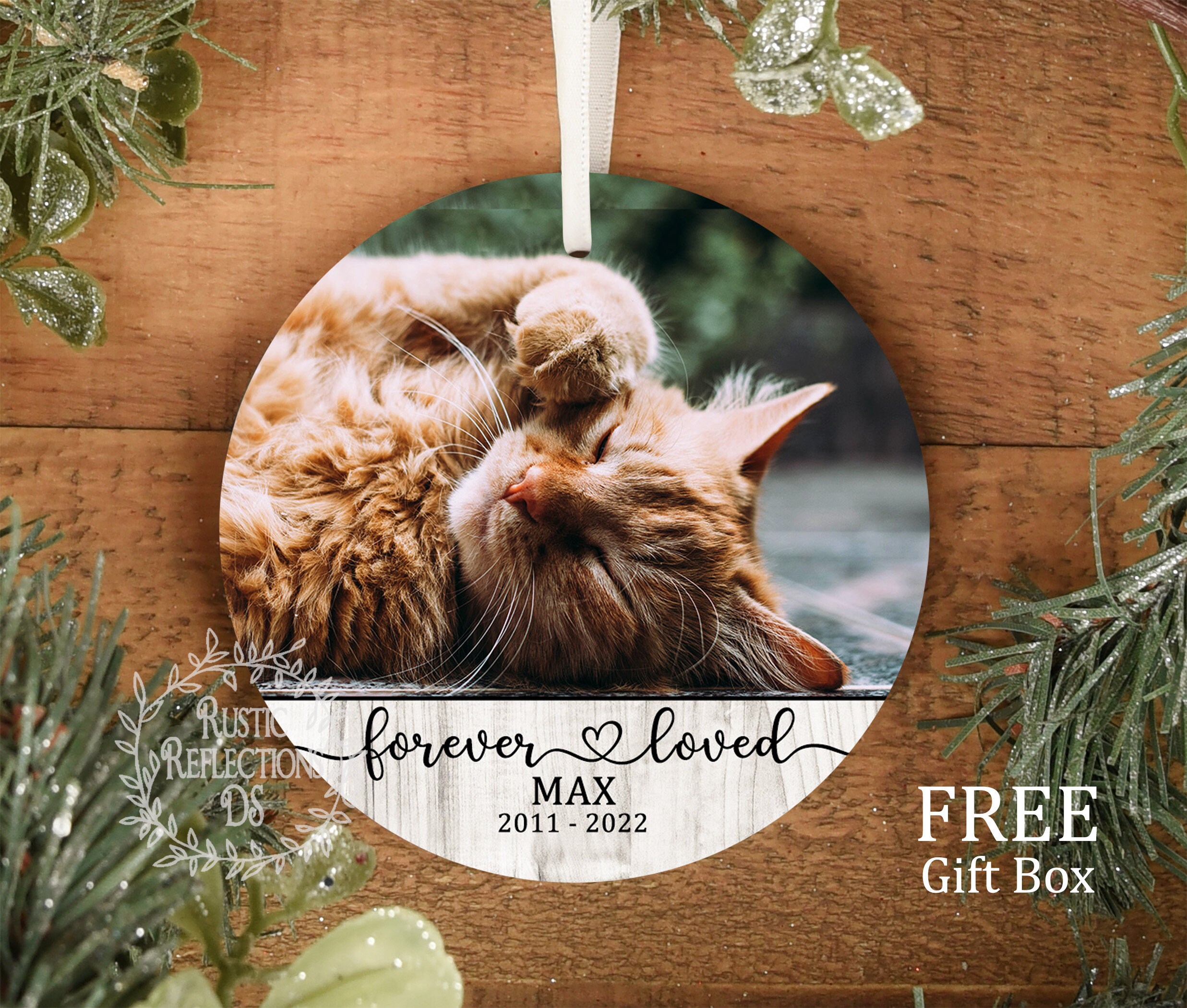 Custom Porcelain Pet Ornament Personalized, Pet Photo Gift, Cat ...