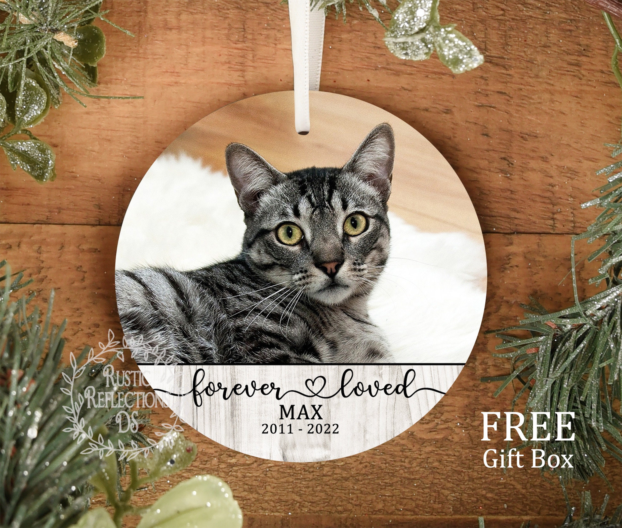Custom Porcelain Pet Ornament Personalized, Pet Photo Gift, Cat ...