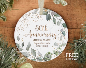 50th ANNIVERSARY Gift, Parents Anniversary Gift, Anniversary Ornament, Grandparents Golden Anniversary, 25th, 15th, 10th, 5th  OR96