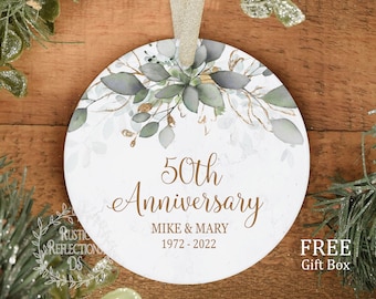 50th ANNIVERSARY Gift, Parents Anniversary Gift, Anniversary Ornament, Grandparents Golden Anniversary, 25th, 15th, 10th, 5th  OR87