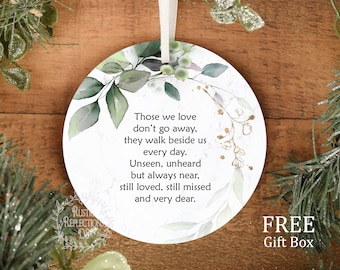 NEW STYLE, Those We Love Don't Go Away, In Loving Memory, Personalized Sympathy Gift, Bereavement Gift for Family, Memorial Ornament