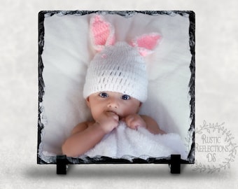 PERFECT GIFT for Mother's Day, Father's Day, Photo Rock Slate, Family Photo, Grandparents Gift, Newborn, Favorite Pet, Grandma Gift, Grandpa