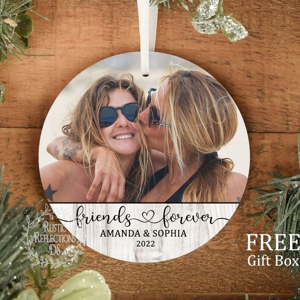 Personalized Best Friend Photo Ornament, Custom Friendship Gift, Best Friend Birthday Gift, Bridesmaid Gifts, Gifts for Bridal Party  OR114