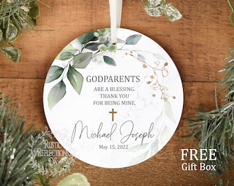 PERSONALIZED GODPARENTS Gift, Godparents are a Blessing, Gift to Godmother, Gift for Godfather, Baptism Gift, Ornament, Gender Neutral  OR92