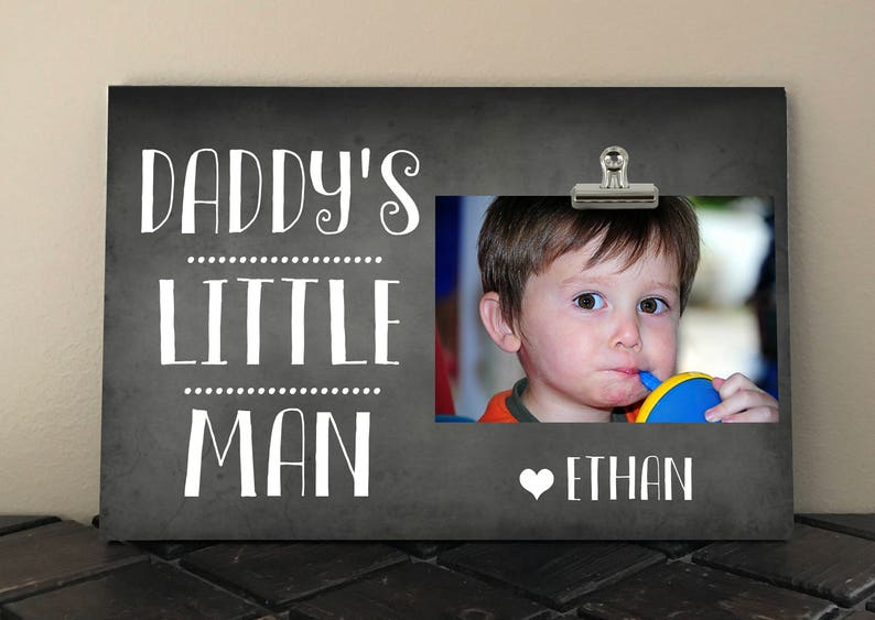 Stepdad Grandpa Photo Clip frame 8x12 dl01 Papa Free Design Proof and Personalization Perfect Gift for DAD DADDY/'s Little MAN