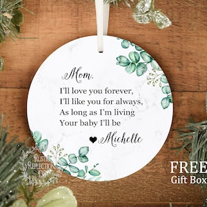 MOTHER of the BRIDE Gift, Bride to Mom Gift, I&#39;ll love you forever, As long as I&#39;m Living, Your Baby I&#39;ll be, Ships Fast, Daughter  OR56