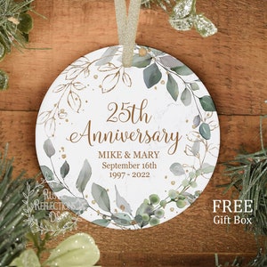 Personalized 25th ANNIVERSARY Gift,  Husband to Wife Anniversary Gift, Keepsake Ornament, 50th Anniversary Gift, 25th, 15th, 10th, 5th  OR96